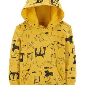 Carters yellow and black dog print hoodie